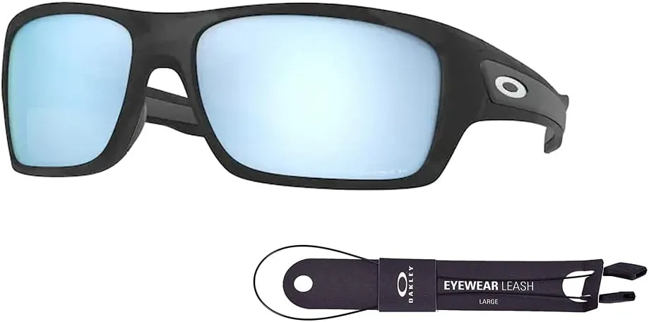 Oakley Turbine OO9263 Rectangular Sunglasses For Men  BUNDLE Leash   BUNDLE with Designer iWear Eyewear Kit