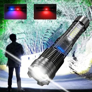 Observatory Flashlight, 2024 Best Upgraded A70 Tactical Flashlight, Ipx5 Waterproof, Shock-Resistant, USB Rechargeable,High Lumens, Adjustable Zoom with 5 Modes (1)