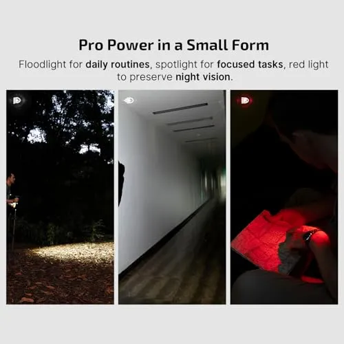 Oclip Pro EDC Flashlight Clip-on Light,Rechargeable Flashlights 500 Lumens w/ Triple Lights