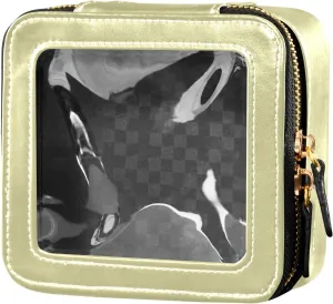ODAWA Clear Makeup Bag Pale Goldenrod Waterproof Travel Cosmetic Bag with Zipper Car Cosmetic Bag