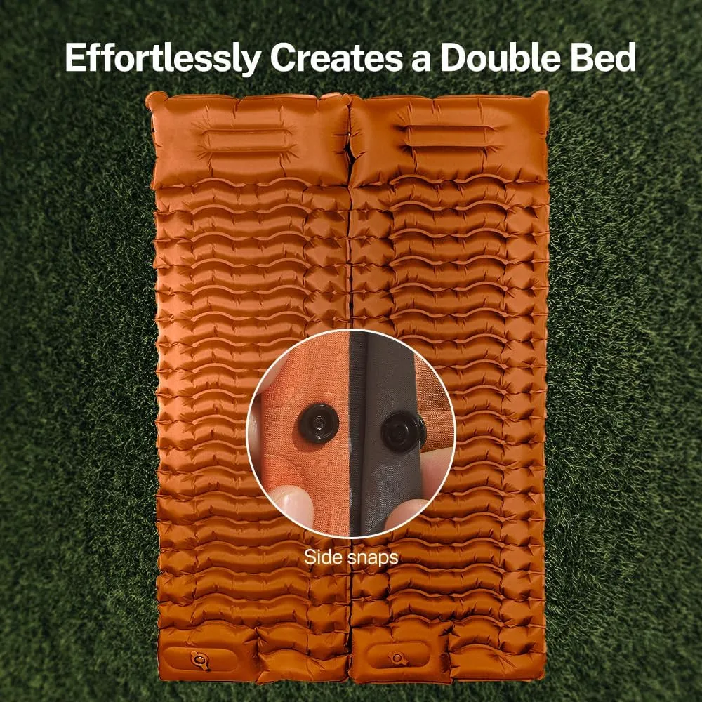 OGERY Sleeping Pad, 4" Extra-Thick Camping Sleeping Pad with Pillow and Built-in Foot Pump, Self Inflating Air Mattress Mat for Camping Backpacking Hiking Traveling Tent