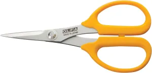 OLFA 5" Straight Edge Stainless Steel Scissors (SCS-4) - 5 Inch Multi-Purpose Heavy Duty Precision Scissors w/Sharp Blades & Comfort Grip for Home, Fabric, Sewing, Paper, Garden