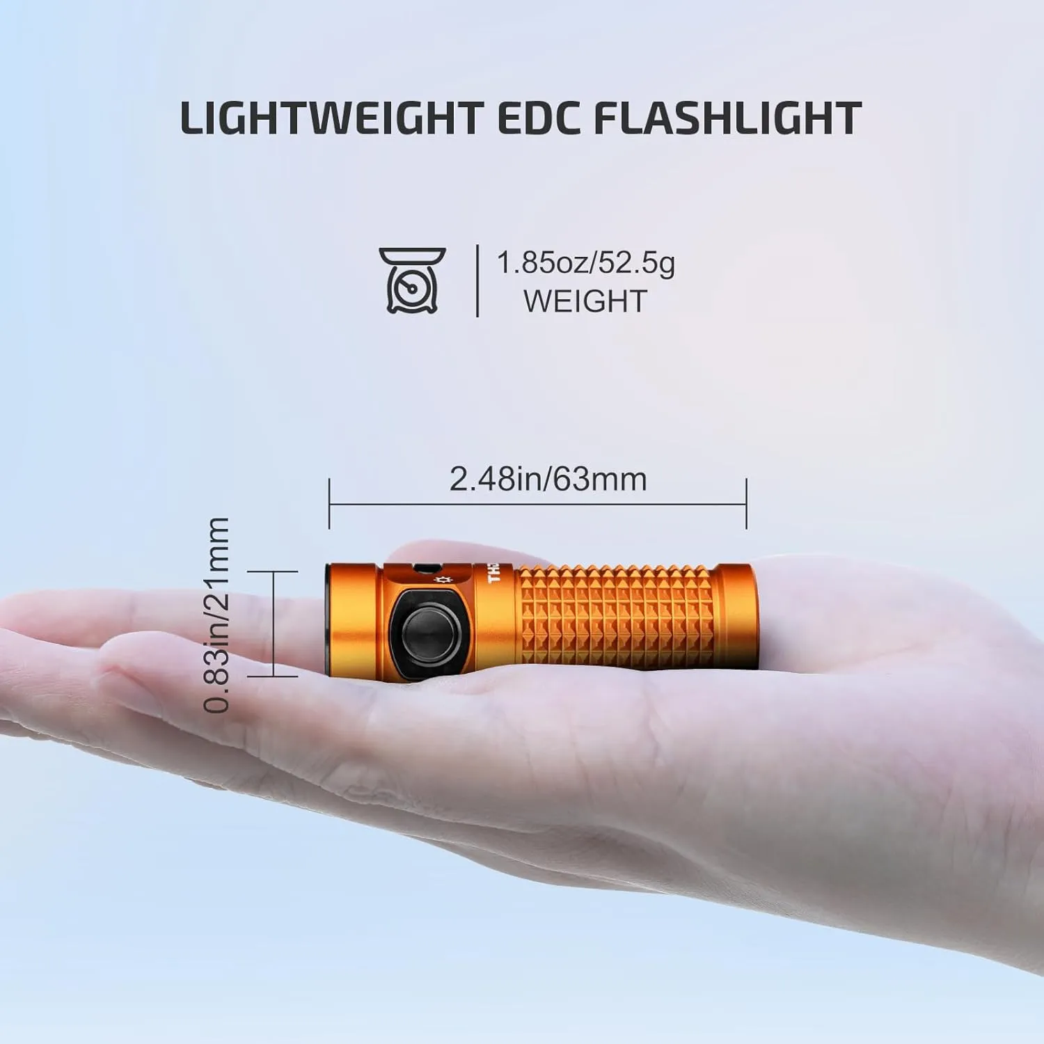OLIGHT Baton4 Rechargeable EDC Flashlight, LED Pocket Light 1300 Lumens with Magnetic Charging Cable, Powerful Bright IPX8 Waterproof for Home, Camping and Emergencies (Orange)
