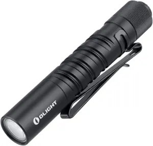 OLIGHT I3T EOS 180 Lumens Dual-Output Slim EDC Flashlight for Camping and Hiking, Tail Switch Flash Light with AAA Battery (Black)