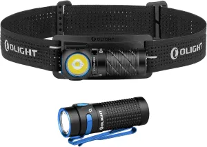 OLIGHT Perun 3 Mini Rechargeable Headlamp Flashlight Bundle Baton 4 Rechargeable EDC Flashlight