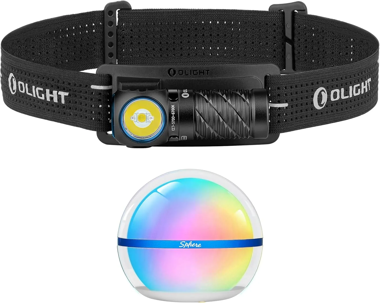 OLIGHT Perun 3 Mini Rechargeable Headlamp Flashlight Bundle Sphere Smart Night Light