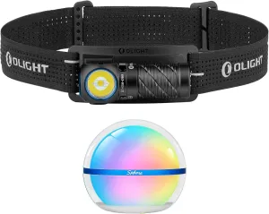 OLIGHT Perun 3 Mini Rechargeable Headlamp Flashlight Bundle Sphere Smart Night Light
