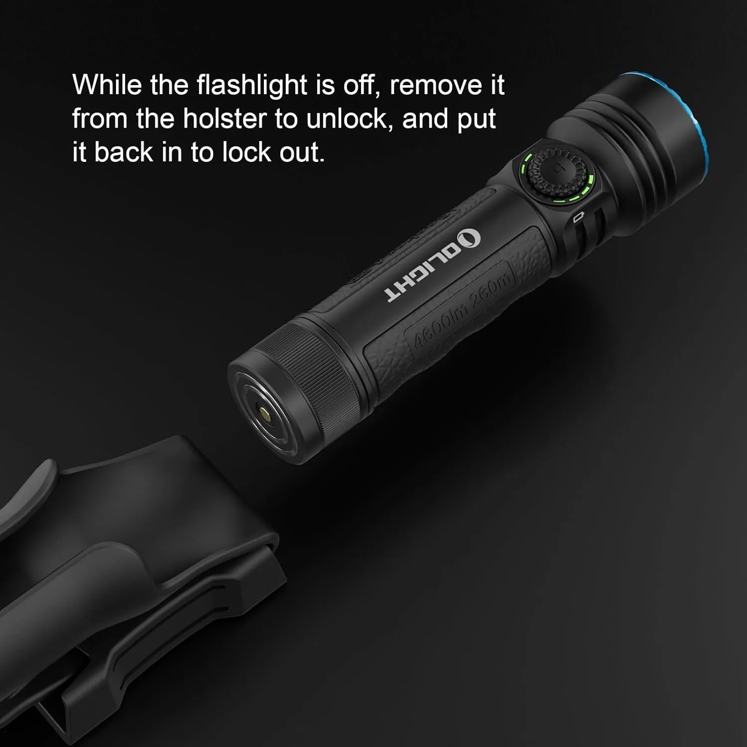 OLIGHT Seeker 4 Pro Rechargeable Flashlights, 4600 Lumens High Powerful Bright Light with USB C Holster, Waterproof IPX8 for Emergencies, Camping, Searching (Matte Black Cool White)