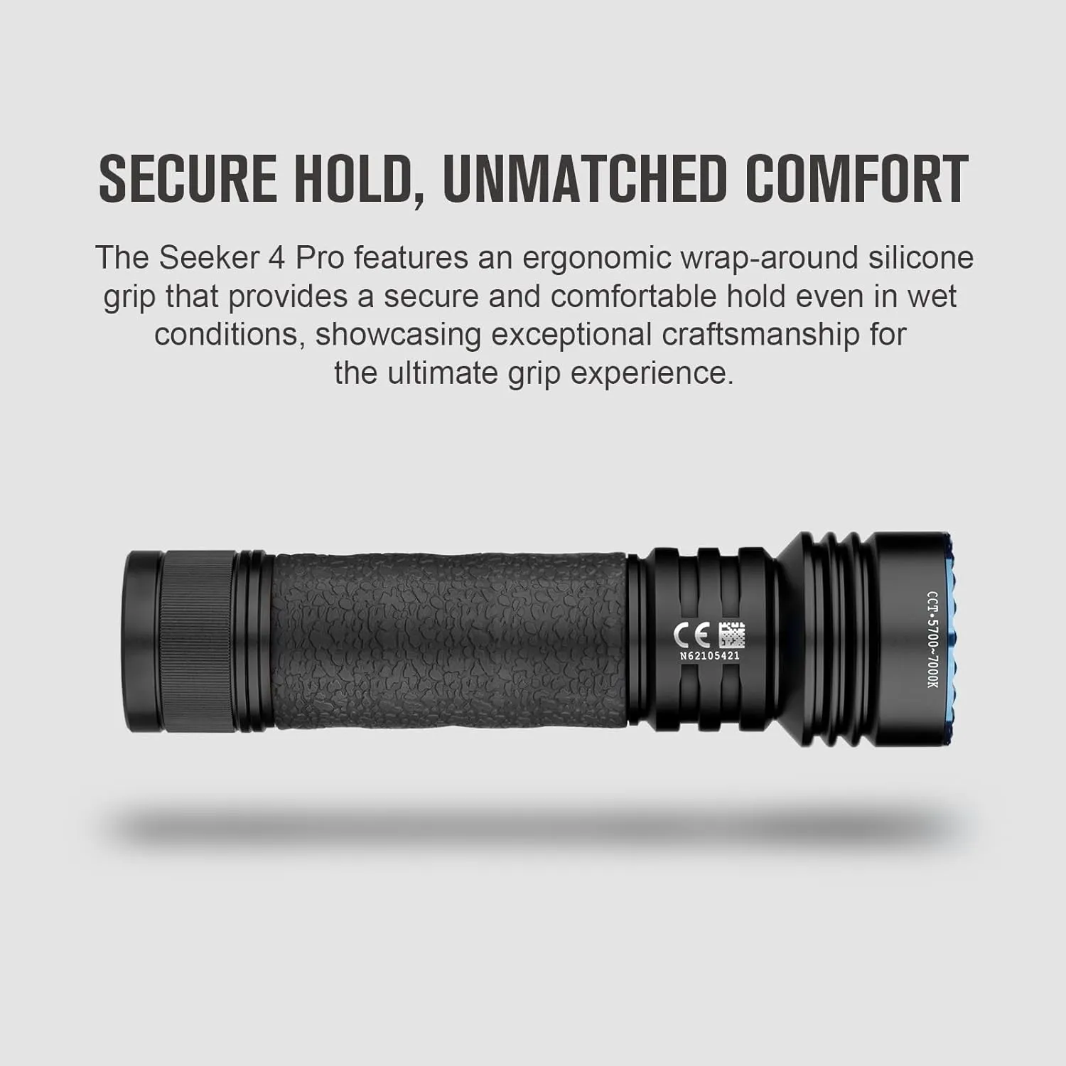OLIGHT Seeker 4 Pro Rechargeable Flashlights, 4600 Lumens High Powerful Bright Light with USB C Holster, Waterproof IPX8 for Emergencies, Camping, Searching (Matte Black Cool White)