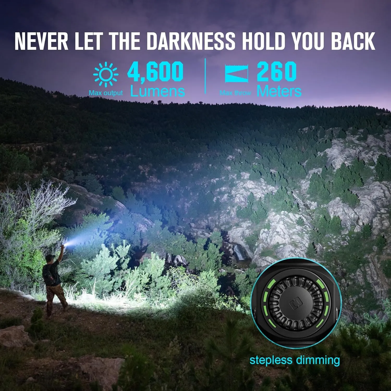 OLIGHT Seeker 4 Pro Rechargeable Flashlights, 4600 Lumens High Powerful Bright Light with USB C Holster, Waterproof IPX8 for Emergencies, Camping, Searching (Matte Black Cool White)
