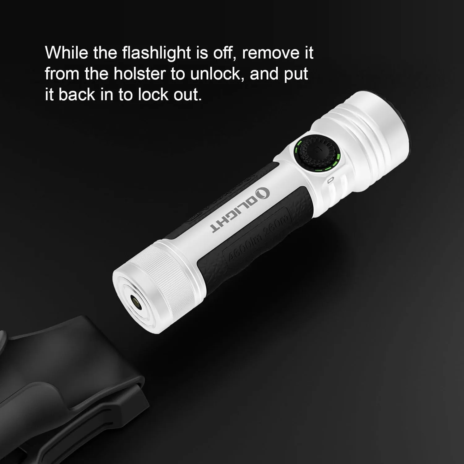 OLIGHT Seeker 4 Pro Rechargeable Flashlights, 4600 Lumens High Powerful Bright Light with USB C Holster, Waterproof IPX8 for Emergencies, Camping, Searching(White)