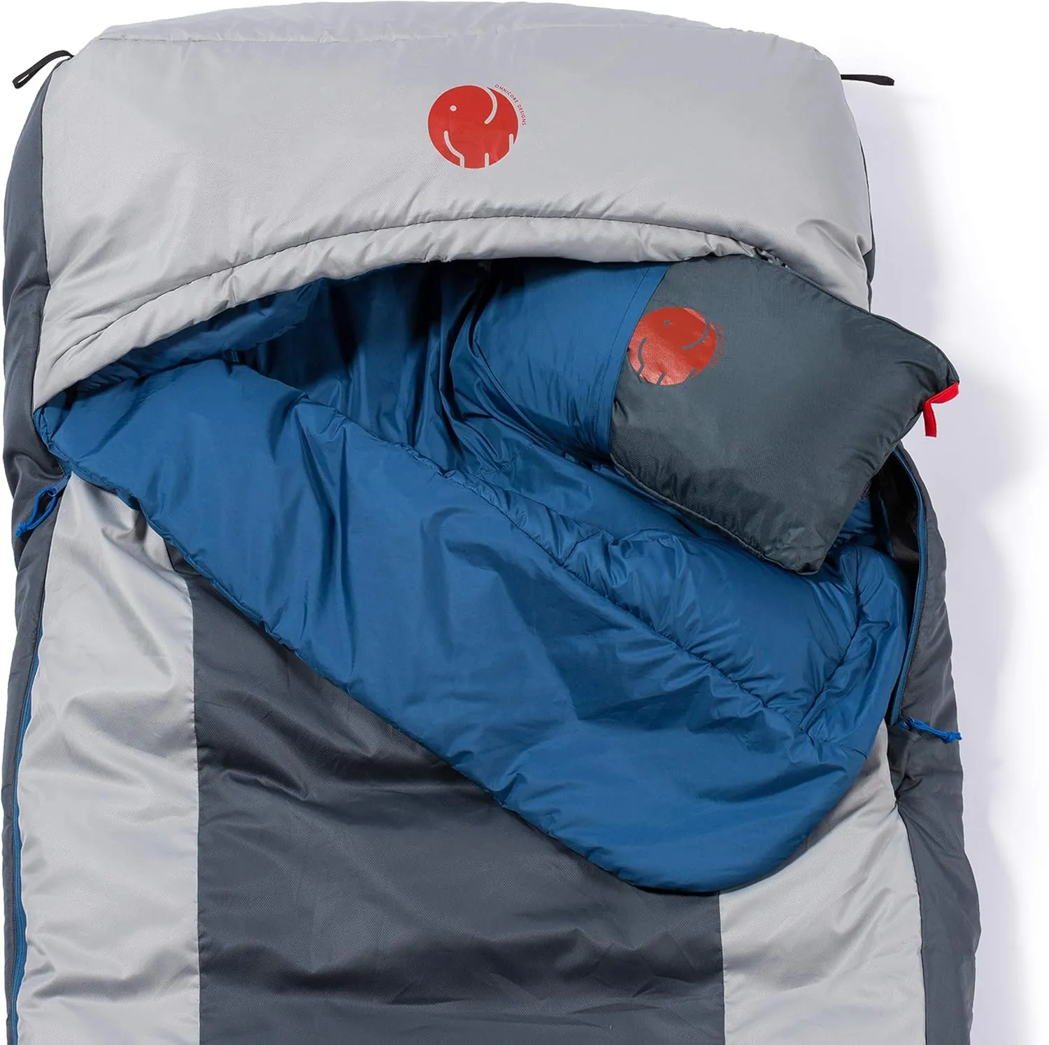 OmniCore Designs Multi Down Hooded Rectangular Sleeping Bag (-10F to 30F) with 4pt. Compression Stuff Sack
