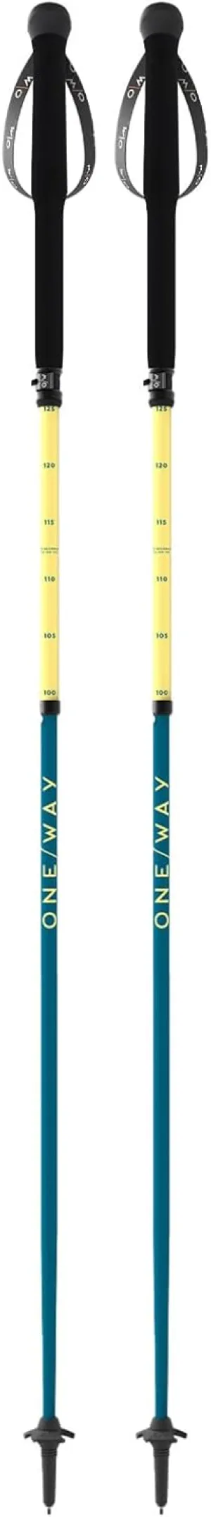 ONE WAY MTX Calu Vario Lite Outdoor Durable Versatile Lightweight Compact Foldable Adjustable Length 105-125 Cm Trekking Poles with Carbide Tip & Replaceable Basket - Pair