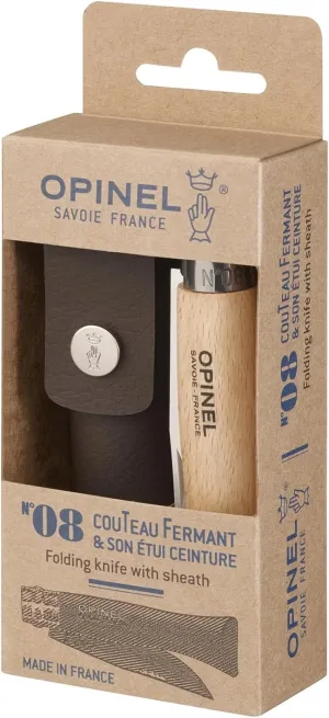 Opinel No.08 Stainless Steel Folding Knife with Sheath