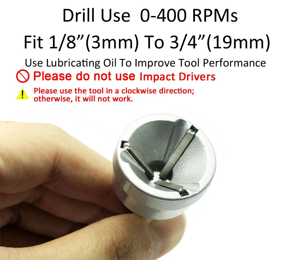 ORX PLUS TOOLS Deburring External Chamfer Tool, with HSS Blade, Deburring Drill Bit, Remove Burr Tools Quick Release Shank Fits for 1/8"-3/4"(3mm-19mm)