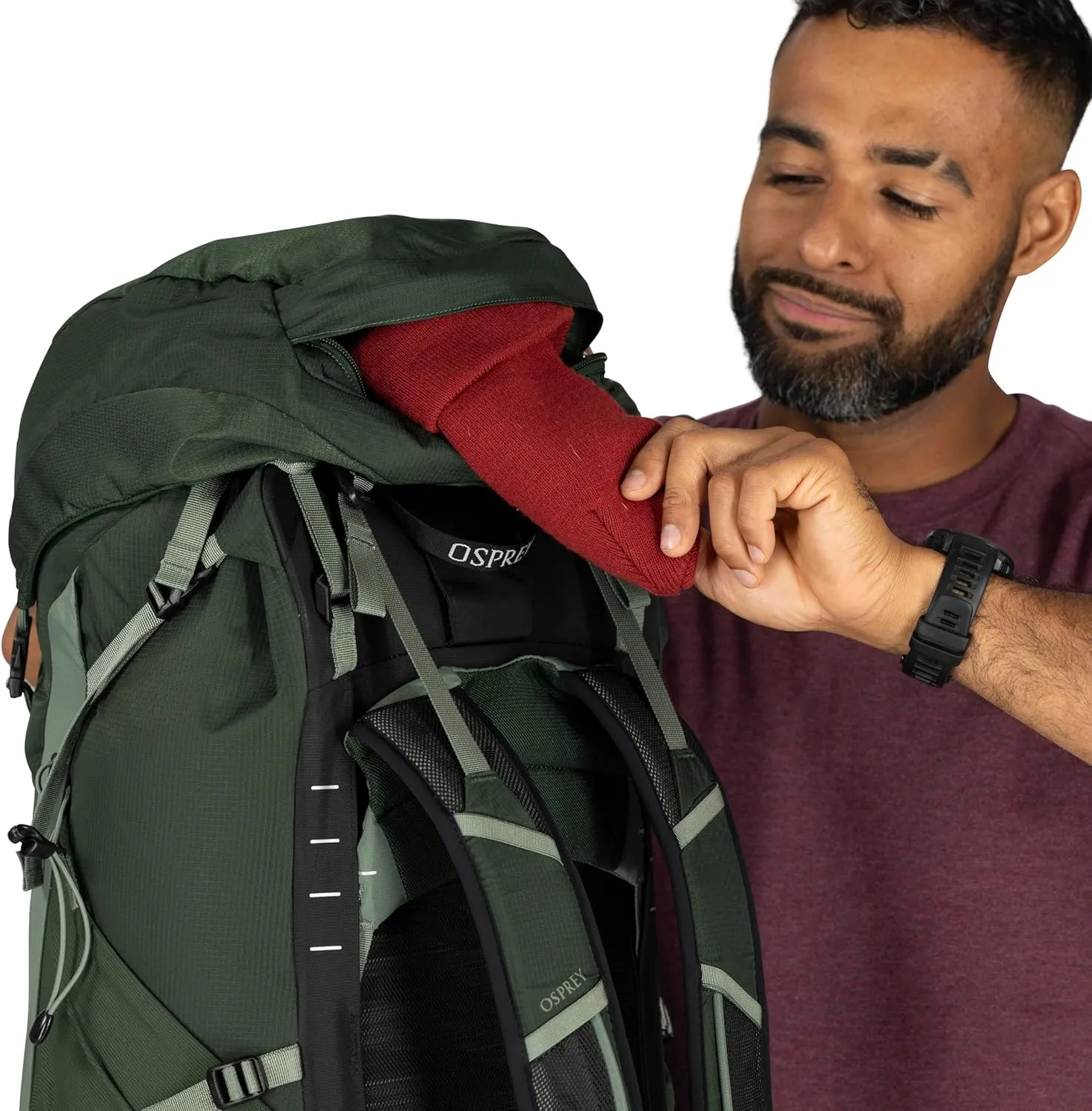 Osprey Talon 44L Men's Lightweight Hiking Backpack with Hipbelt, Black/Coal Grey, L/XL