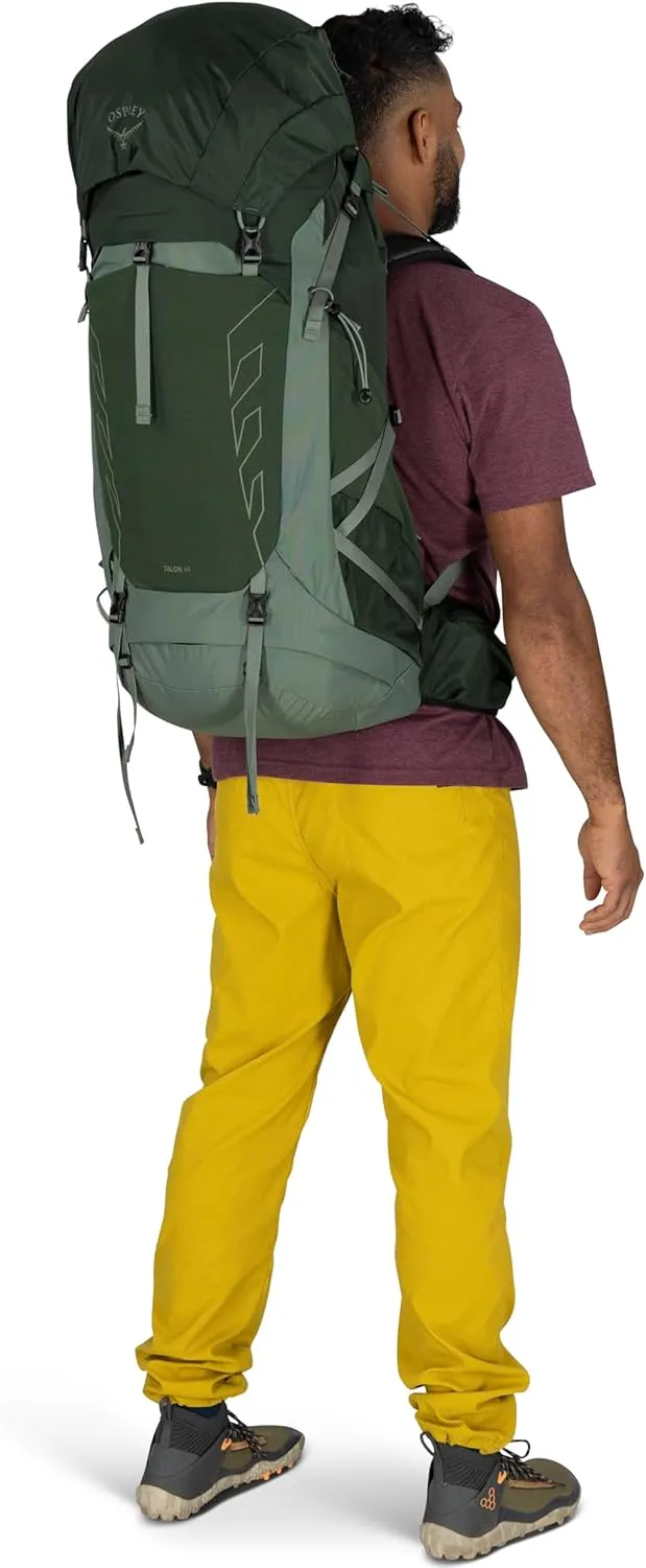 Osprey Talon 44L Men's Lightweight Hiking Backpack with Hipbelt, Black/Coal Grey, L/XL