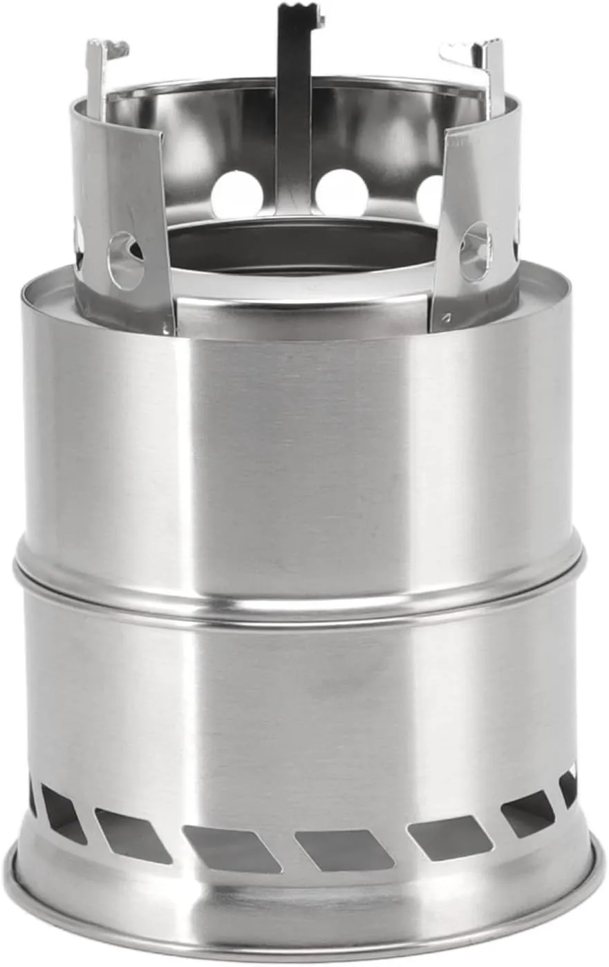 OUKENS Alcohol Stove Set, Mini Alcohol Stove for Camping Hiking Stainless Steel Campfire Stove with Storage Bag,Wood Burning Survival Stove Portable Stove (stemmed)