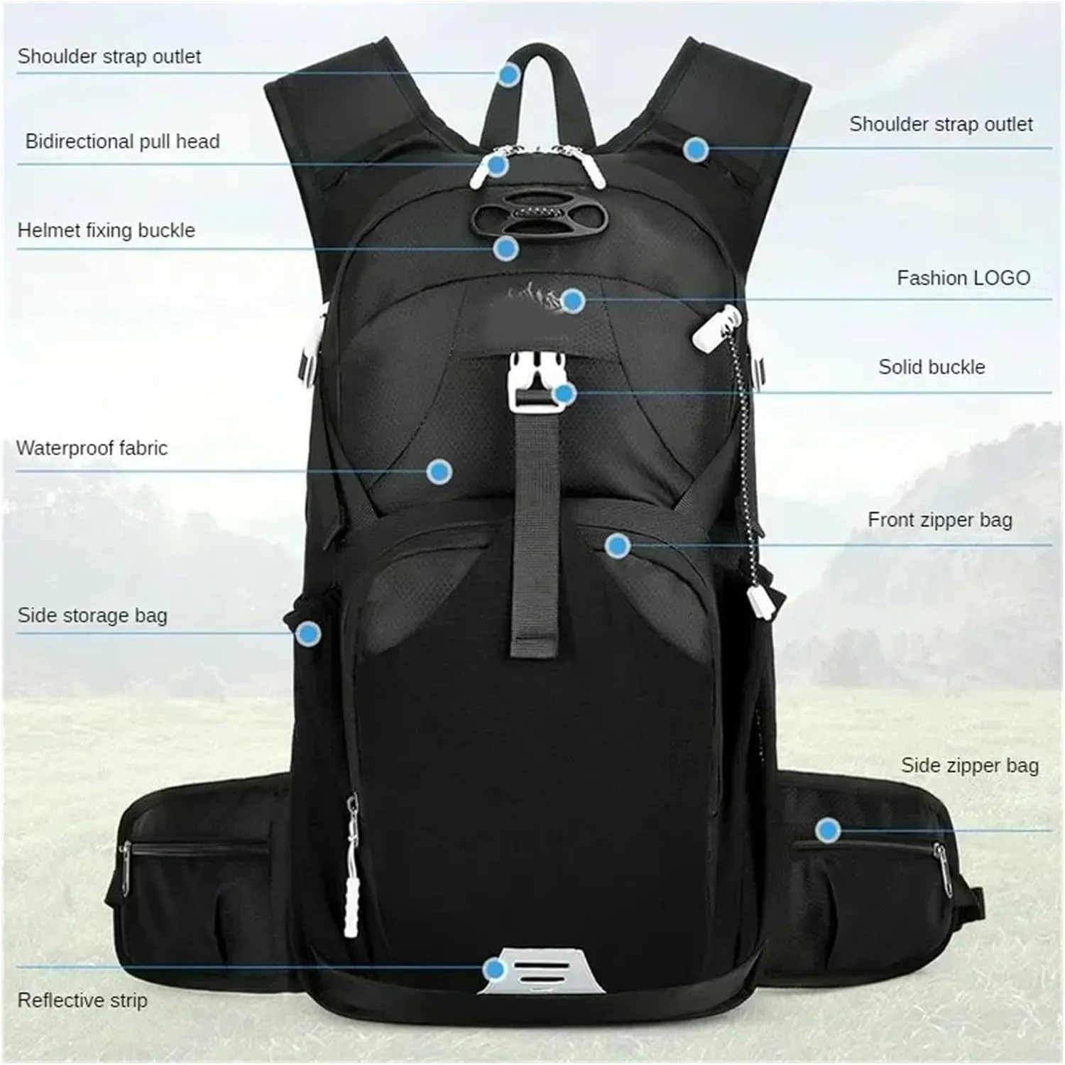 Outdoor Camping Breathable Backpack Large Capacity Outdoor Climbing Bag Trekking Sport Bags Backpack(Blue)