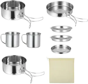 Outdoor Camping Cookware 5-6 Person Cooking Set Camp Cooking Folding Pot Alternative