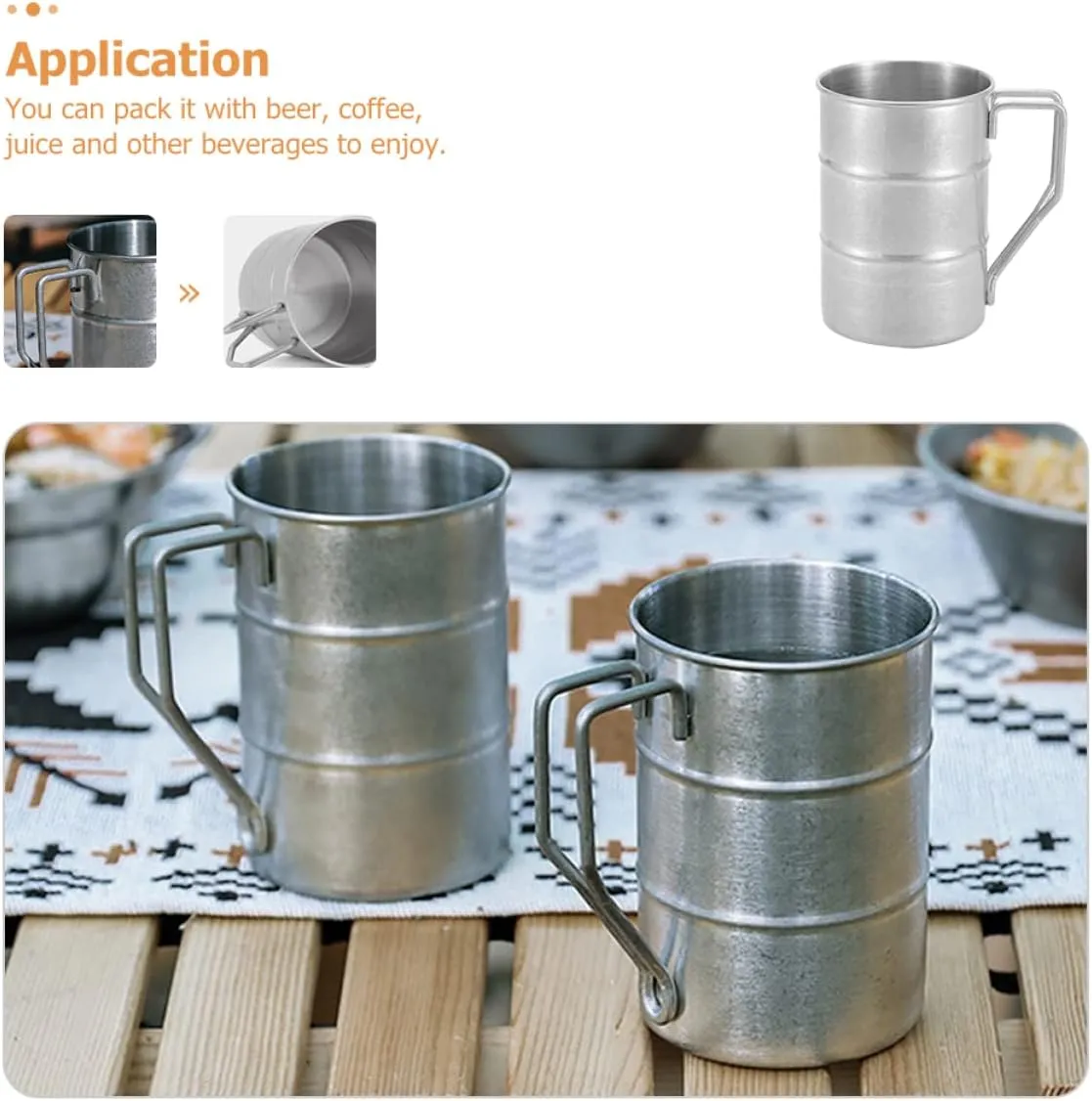Outdoor Camping Mug Multi Functional Vintage Water Cup for Beverages Beer Picnic Supply