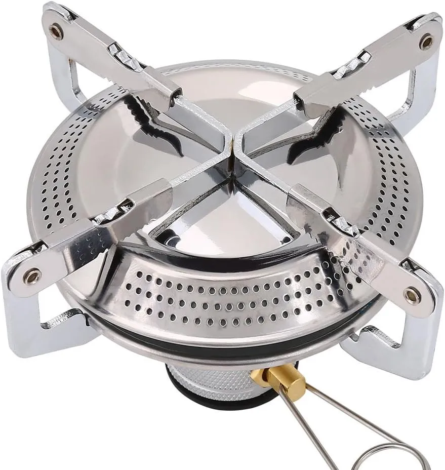 Outdoor Camping Stove Piezo Ignition Backpacking Stove Round Stove