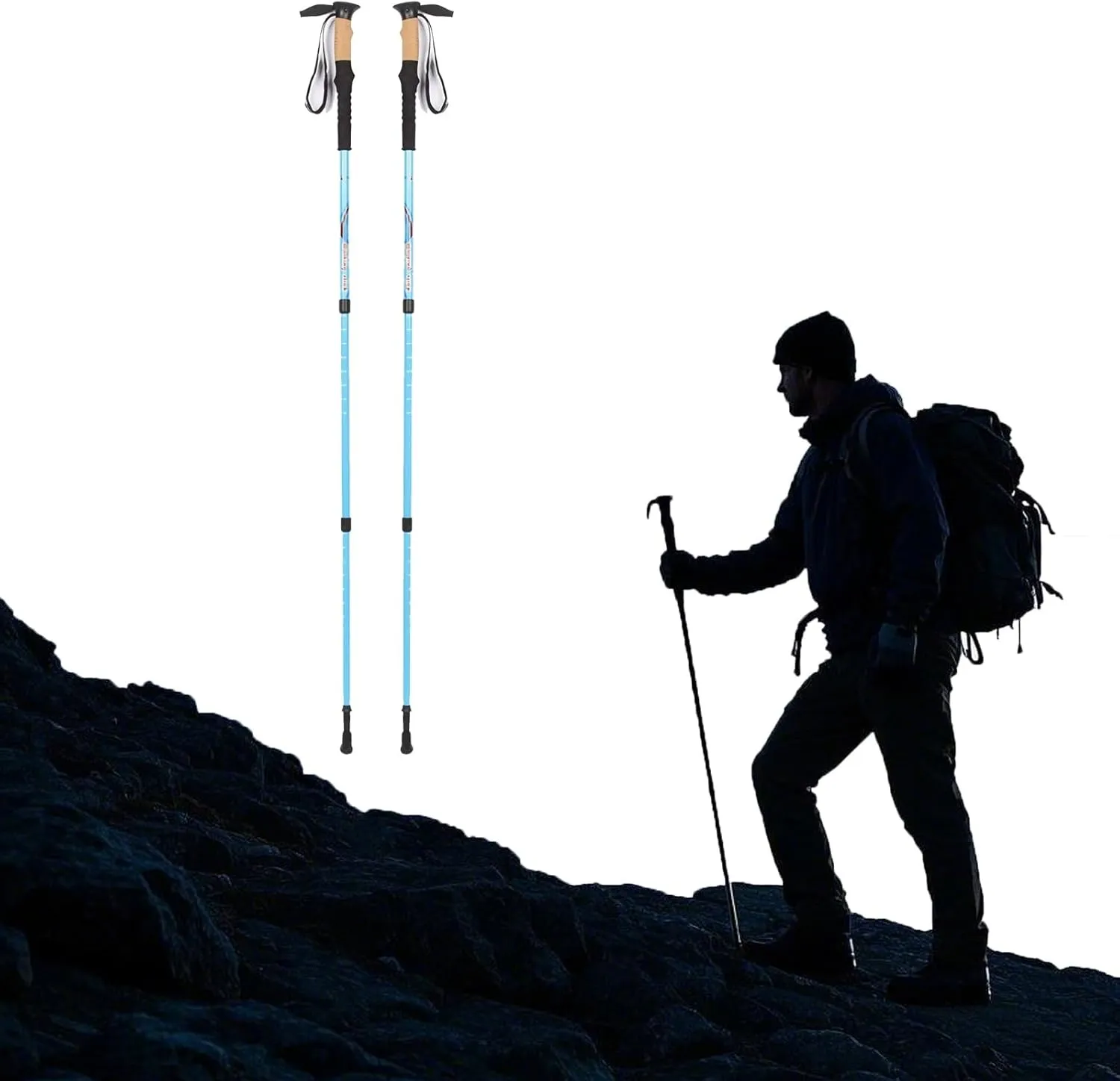 Outdoor Carbon Fiber Hiking Poles, 3 - Section Telescopic and Foldable, Ideal for Trekking and Mountaineering