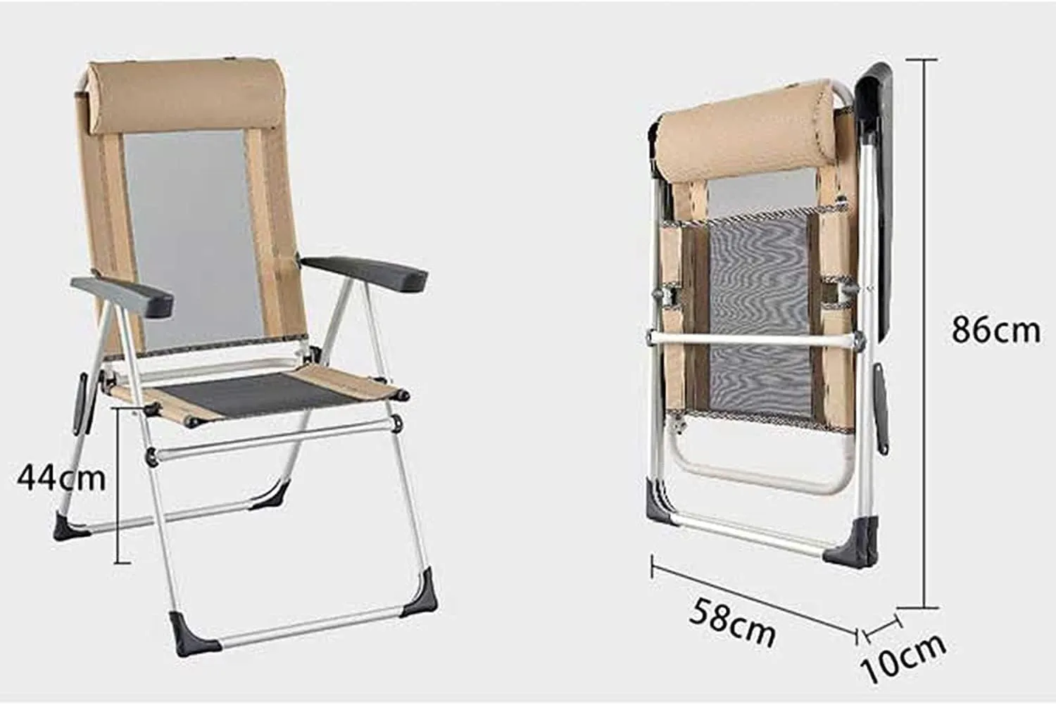 Outdoor Chair Folding Camping Chair Outdoor Deck Chair Portable Armchair Fishing Camping Seat Stool With Adjustable Backrest And Breathable Mesh Backrest Camping Chair Foldable Chair ( Color : A )