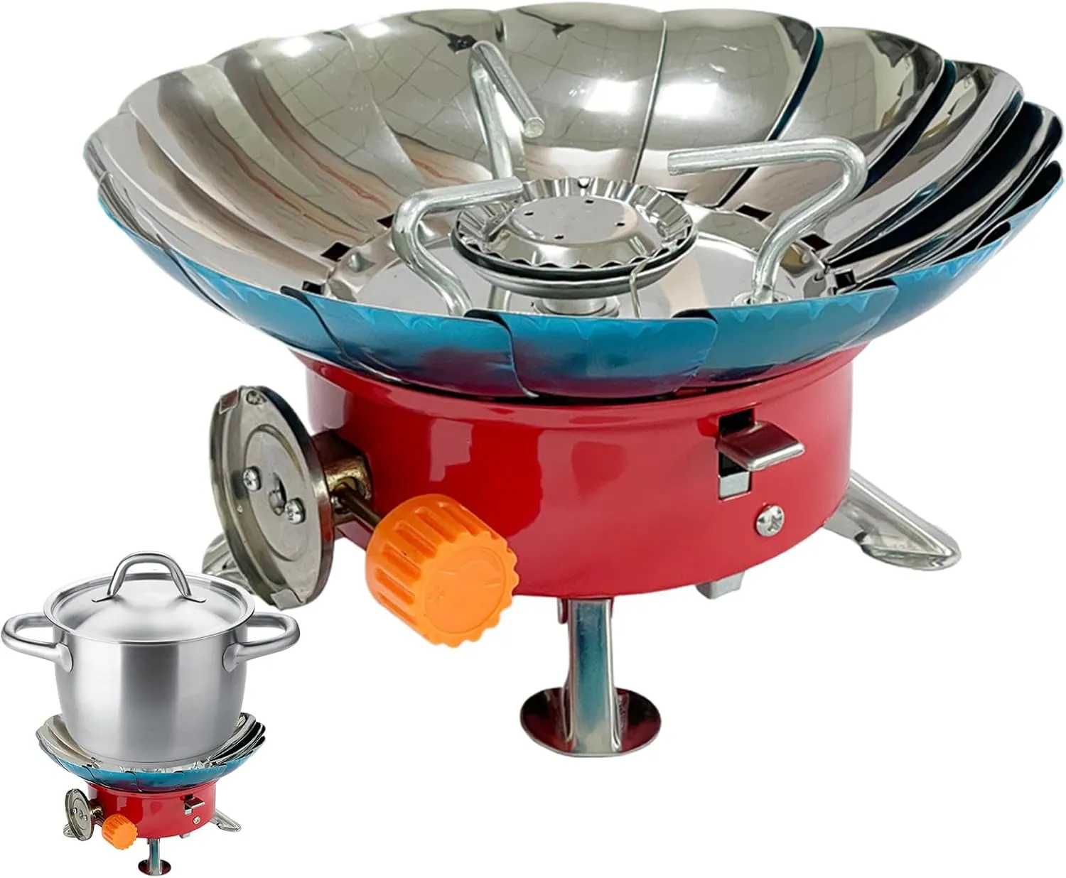 Outdoor Cooking Stove - Compact Folding Burner, Aluminum Alloy Cooker, Lightweight Camping Gear | High Efficiency Flame Control, Windproof Stove Head System with Adjustable Heat Output for Trekking Us
