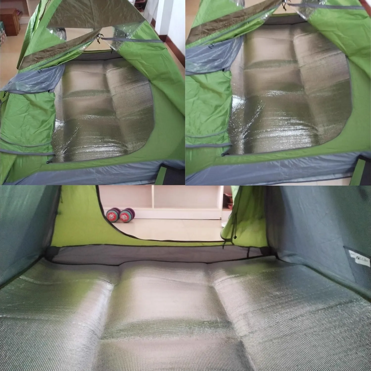 Outdoor Double-Sided Moisture-Proof Aluminium Foil Sleeping Mat 7mm Thick Pad Waterproof and Insulating Foil Mat Picnic Mat Camping Mat for Beach Tent and Camping
