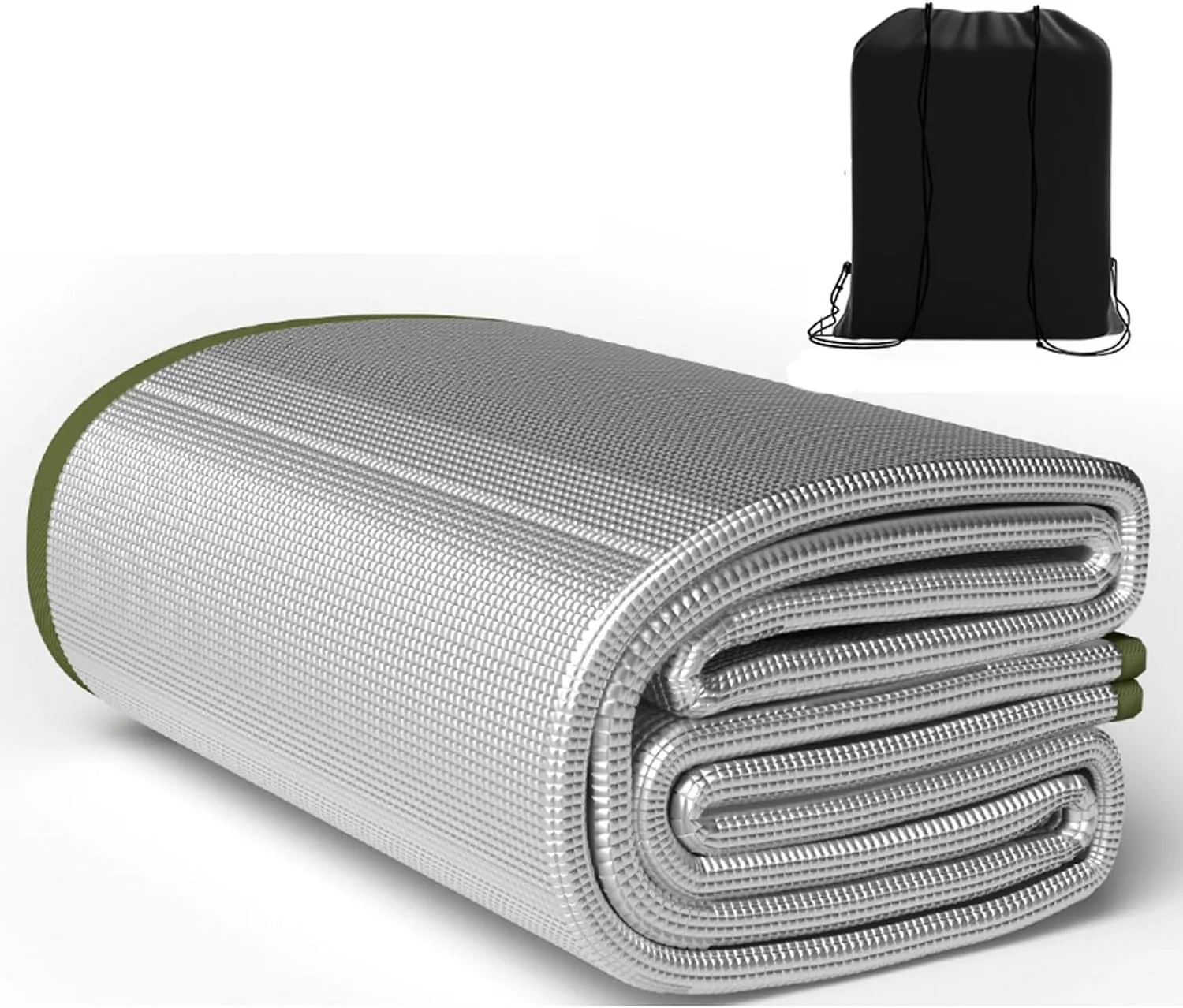 Outdoor Double-Sided Moisture-Proof Aluminium Foil Sleeping Mat 7mm Thick Pad Waterproof and Insulating Foil Mat Picnic Mat Camping Mat for Beach Tent and Camping