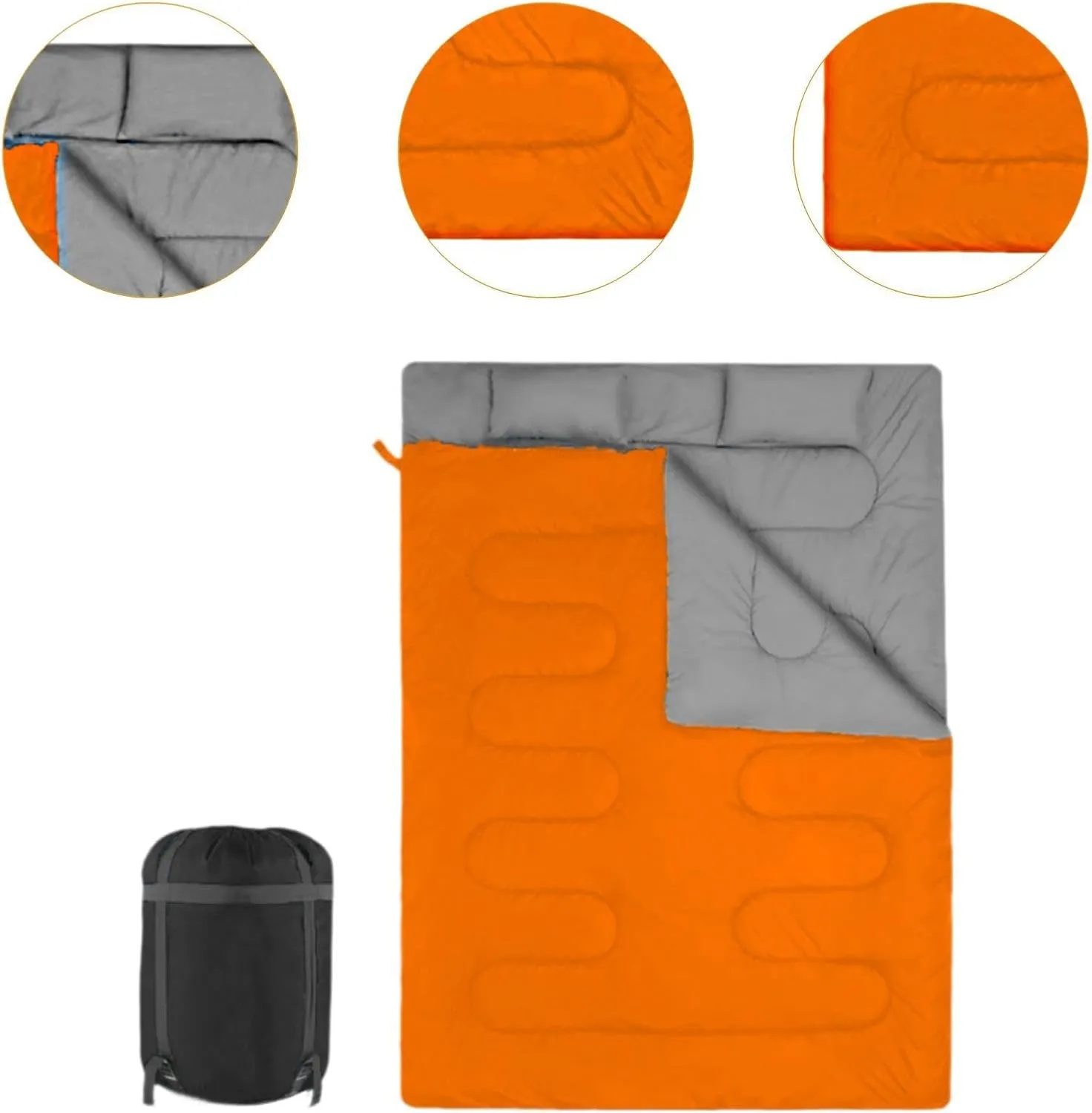 Outdoor Double Sleeping Bag Backpacking Quilt 2 Person Portable Multifunction Camping Sleep Bag for Outdoor Activities Travel