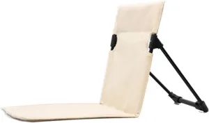 Outdoor Foldable Camping Chair Garden Park Single Reclining Chair Cushion Picnic Camping Foldable Backchair Beach Chair (Size : Beige-1pcs)