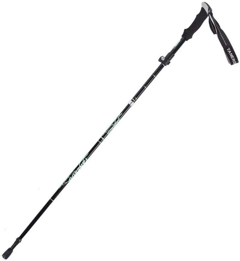 Outdoor Hiking Aluminum Alloy Foldable Portable Ultra-Light Trekking Pole Durable Adjustable Lightweight Walking Stick (??1)