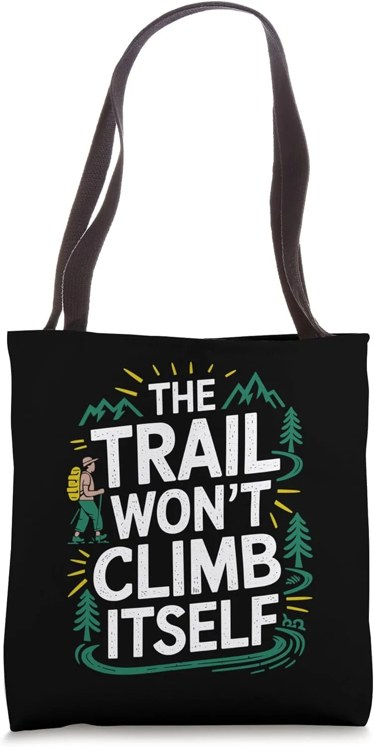 Outdoor Hiking Lover Trekking, Hike Mountain and Hiker Tote Bag