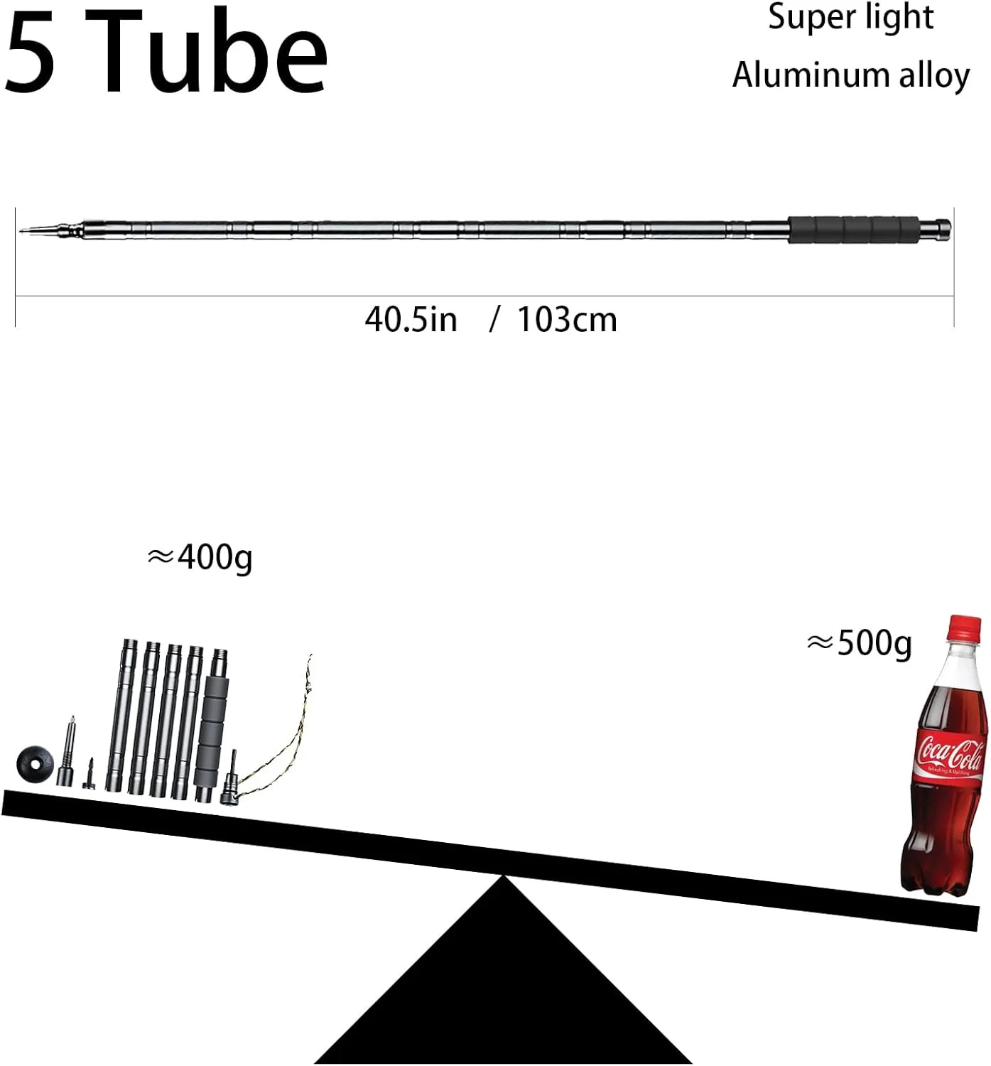 Outdoor Hiking Poles Adjustable Length Multi-Functional, Lightweight Aluminium Alloy Hiking Poles Detachable Mountaineering Poles for Men and Women