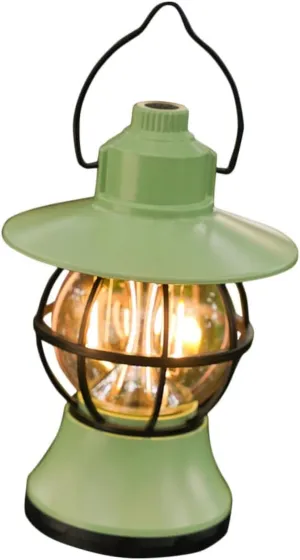 Outdoor Led Camping Lamp Portable Tent Lamp Solar Panel Vintage Design Perfect for Camping Emergency