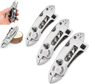 Outdoor Multi-purpose Tool Pliers, Multi Tool, Pocket Tool, Screwdriver Bits Pliers Survival Emergency Gear Assembly for Outdoor Camping and Climbing (3Pcs)