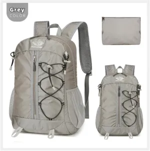 Outdoor Oxford Fabric Backpack,Hiking Cycling Backpack,Ultra-Light Multi-Functional Foldable Large Capacity Rucksack(Grey)
