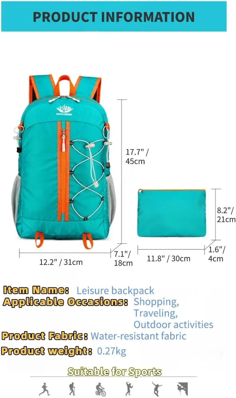 Outdoor Oxford Fabric Backpack,Hiking Cycling Backpack,Ultra-Light Multi-Functional Foldable Large Capacity Rucksack(Grey)