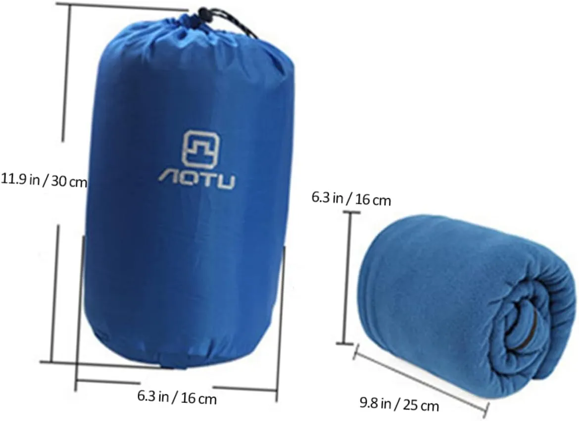Outdoor Sleeping Bags for Adults Fleece Winter Cool Weather Camping Blue