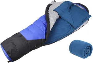 Outdoor Sleeping Bags for Adults Fleece Winter Cool Weather Camping Blue