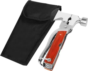 Outdoor Survival 7in Folding Multifunctional Axe Hammer Plier Knife Blade, Saw, Tool Ideal for Camping, Hiking, Fishing, Hunting, Driving, Exploring Travel Heavy Duty Stainless Steel Materials