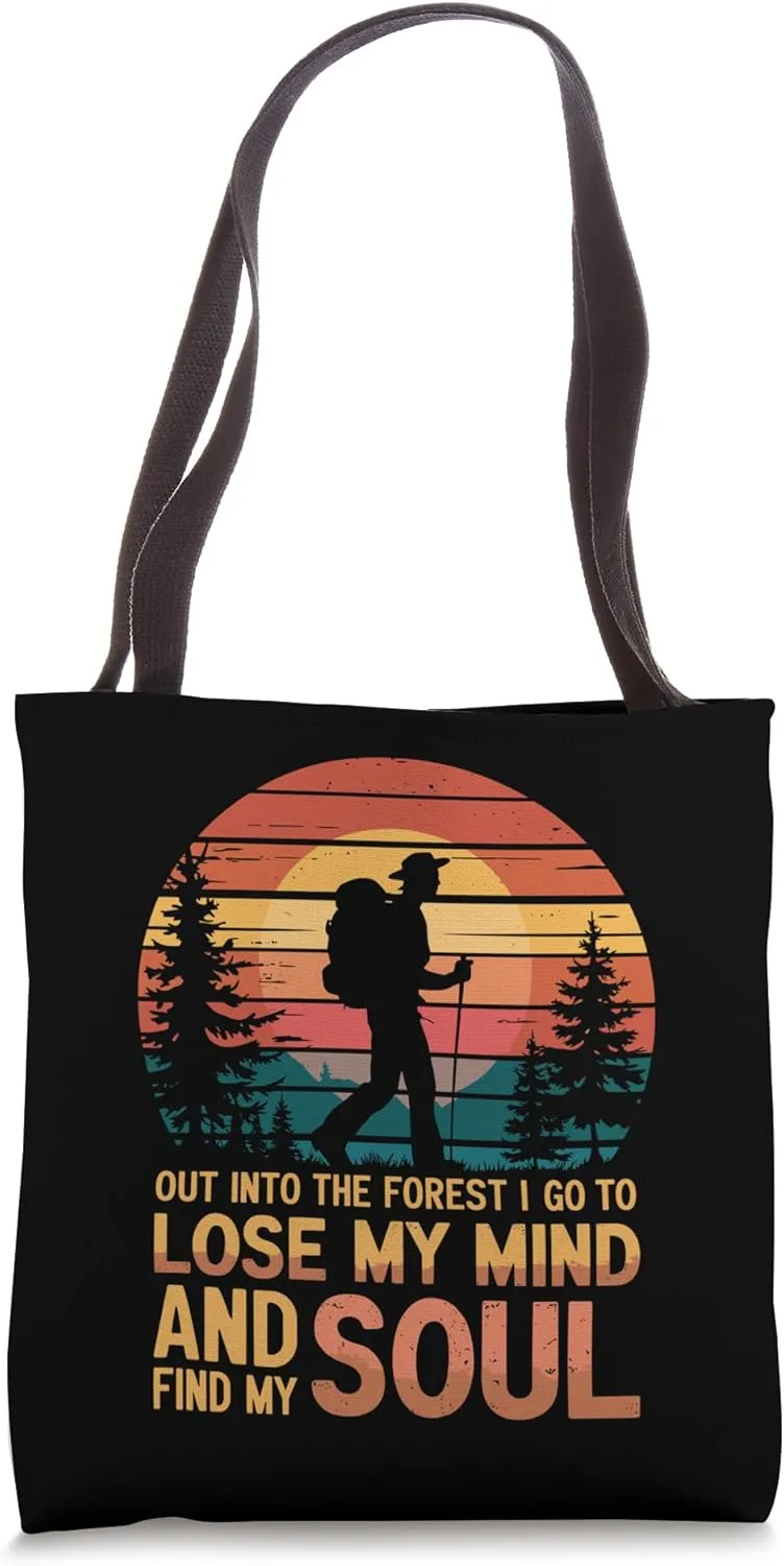 Outdoor Trekking Lover Hiking Mountain and Hiker Hike Tote Bag
