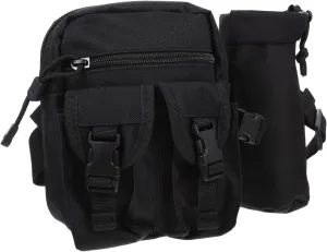 Outdoor Water Bottle Carrier Pouch Zippered Main Compartment and Front Pockets Waist Pack for Hiking Camping and Travel Storage Bag for Hydration Essentials