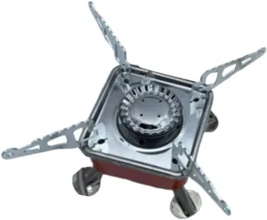 Outdoor Windproof Stove Portable Picnic Camping Stove Foldable Camping Stove Stainless Steel Camping Stove Gas Cooker Picnic Cooker Folding Stove Silver