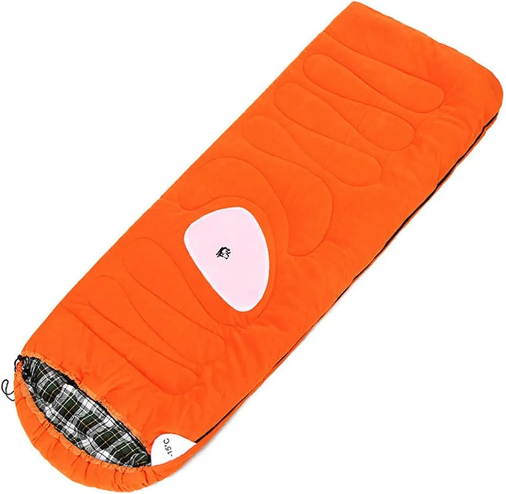 Outdoor Winter Camping Hiking Blue Orange Sleeping Bag 2.3 Kg Waterproof Travel Holiday Fleece Sleeping Bag
