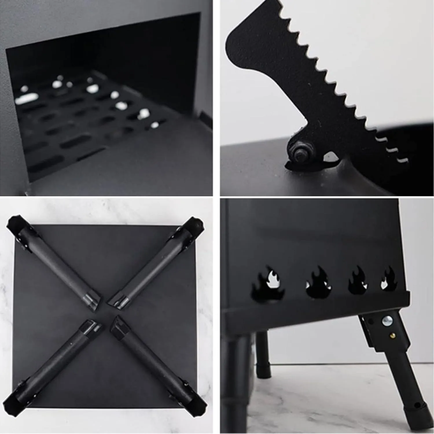 Outdoor Wood Stove Foldable,Wood Stove,Portable Tent Camping Carbon Steel/Stainless Steel with Carry Bag/Sier/30Cm