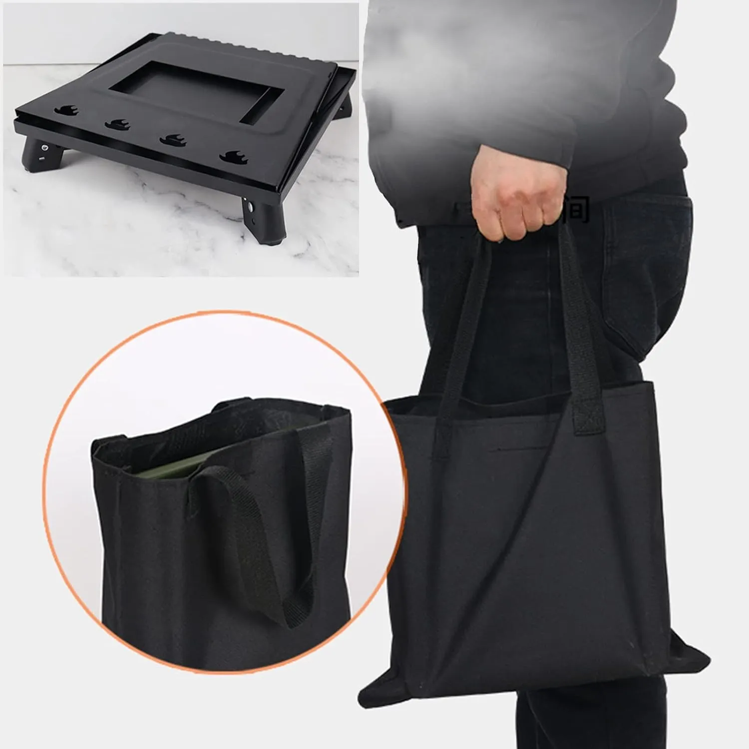 Outdoor Wood Stove Foldable,Wood Stove,Portable Tent Camping Carbon Steel/Stainless Steel with Carry Bag/Sier/30Cm