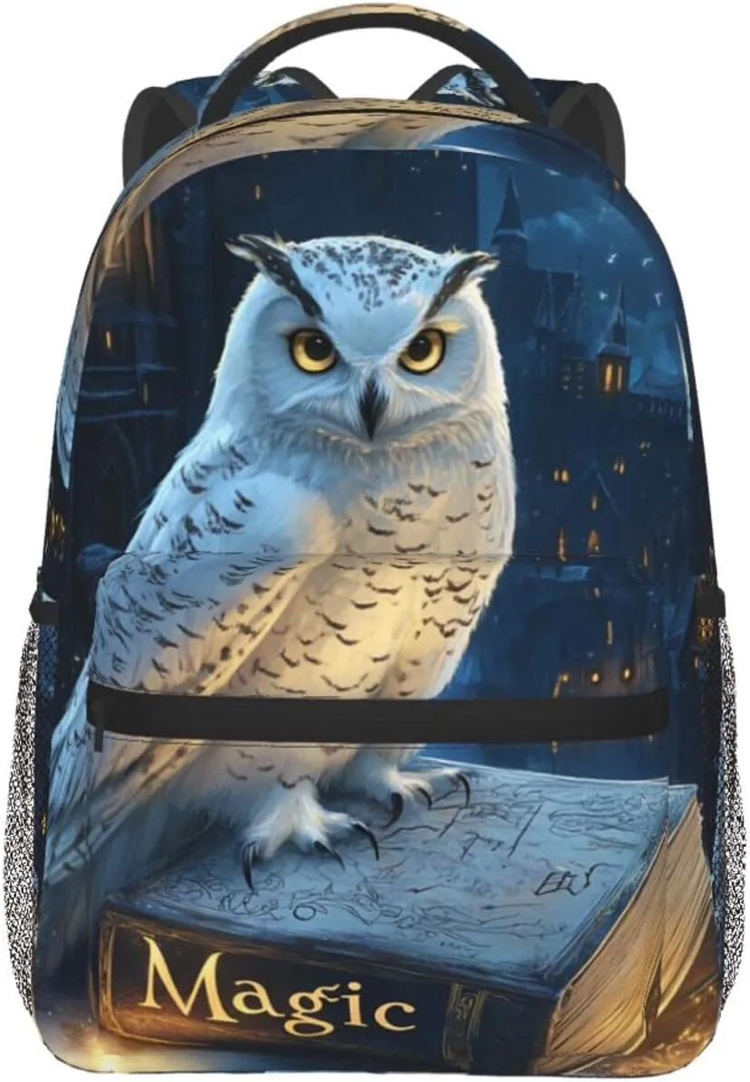 Owl And Magic Book Casual Backpack For Trekking Office Commute